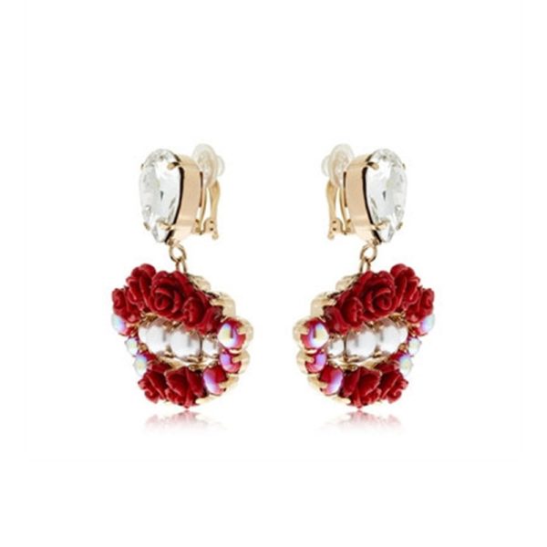 Boucles Red Blossom Lips -Bijoux de Famille