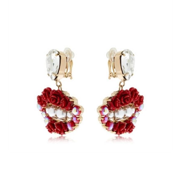 Boucles Red Blossom Lips -Bijoux de Famille