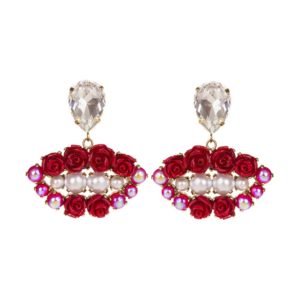 Boucles Red Blossom Lips -Bijoux de Famille