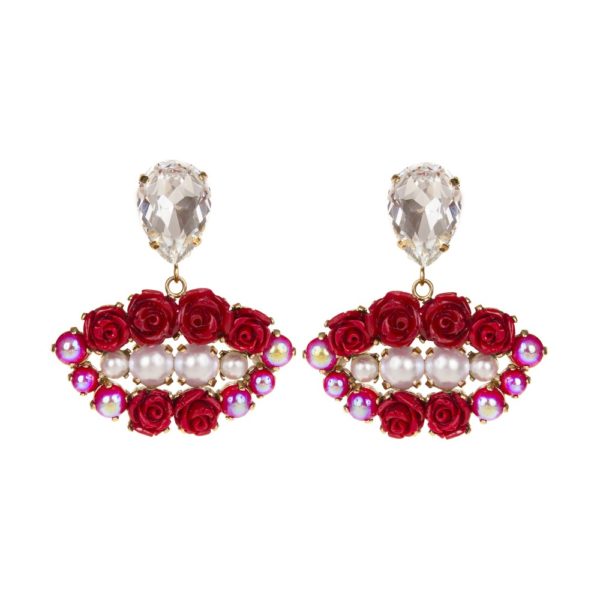 Boucles Red Blossom Lips -Bijoux de Famille