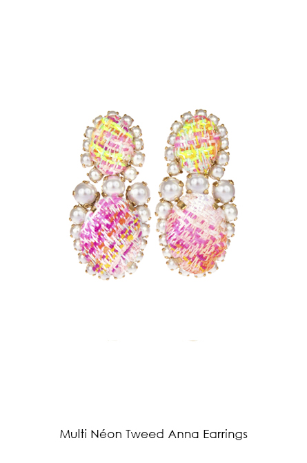Multi Neon Tweed Anna Earrings-SS18 Collection-Bijoux de Famille