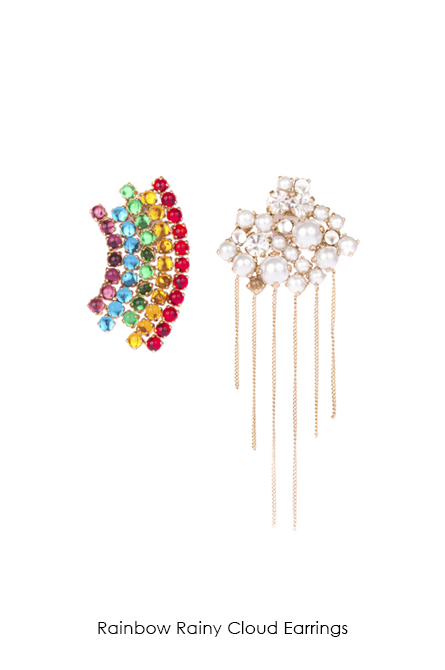 Rainbow Rainy Cloud Earrings-SS18 Collection-bijoux de famille