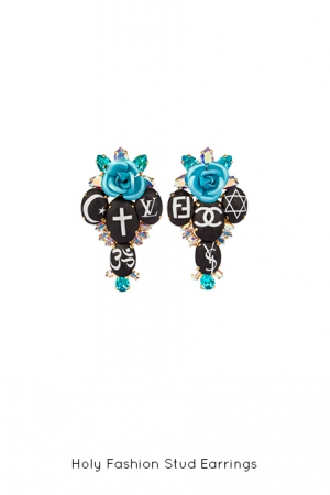 holy-fashion-stud-black-earrings-Bijoux-de-Famille