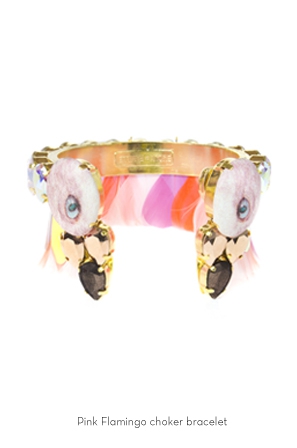 pink-flammingo-choker-bracelet-Bijoux-de-Famille