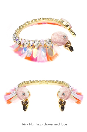 pink-flammingo-choker-necklace-Bijoux-de-Famille
