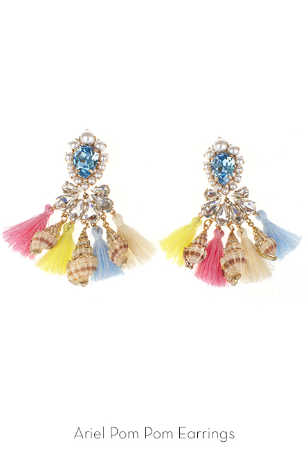 ariel pom earrings