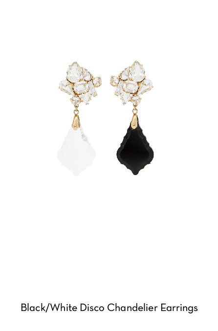 black:white disco chandelier-earrings