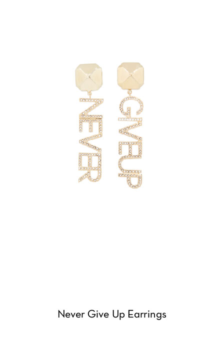 never give up-earrings