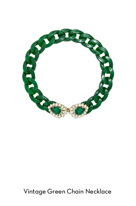 vintage green chain-necklace